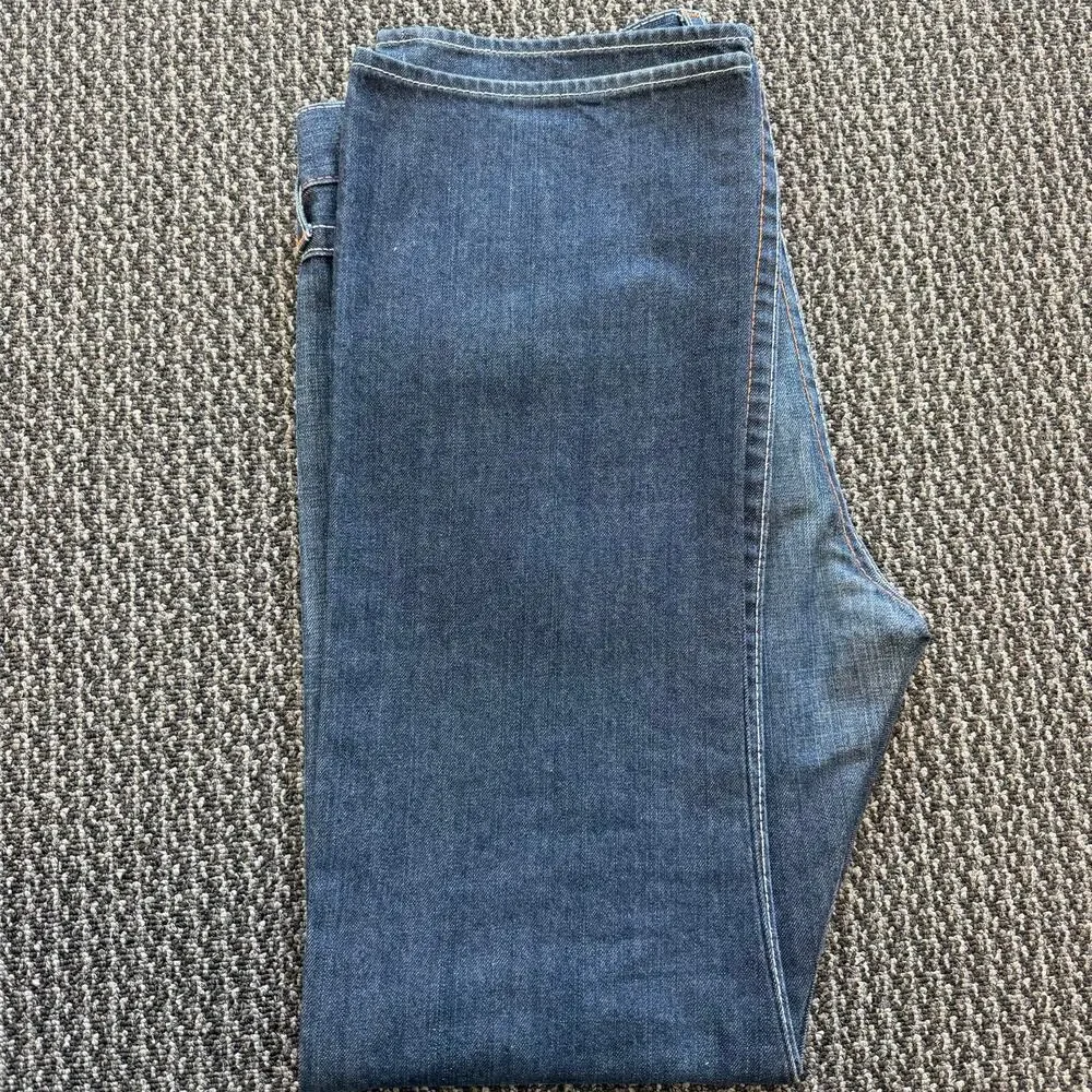 True Religion Straight Jeans Mens Dark Wash Relaxed Straight Flap Pocket 38x33